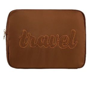 Stoney clover lane chocolate brown large homecoming pouch travel